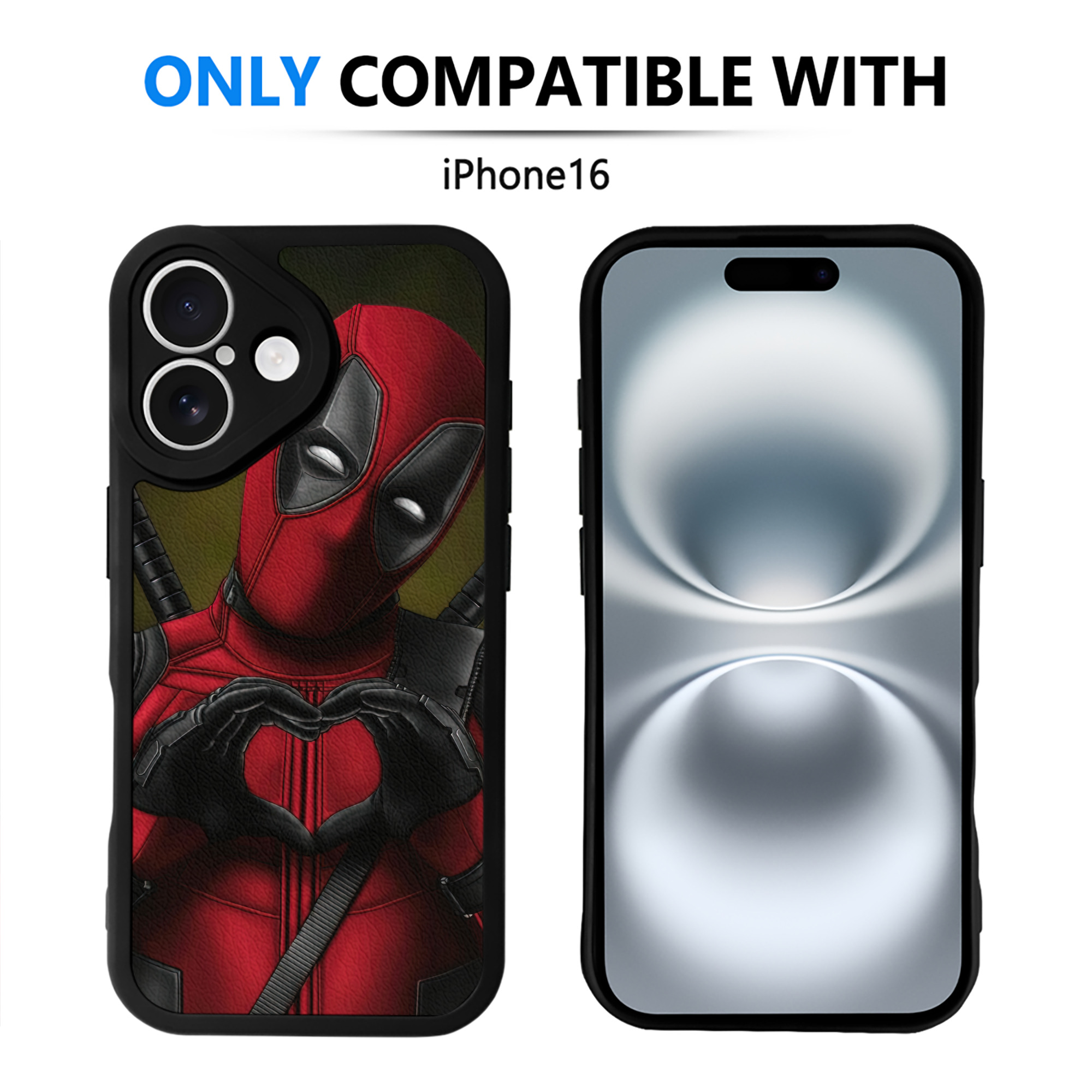 （画像用） Deadpool デッドプール 【iPhone 16シリーズ対応】シリコンスマホケース（レザー調） 材質：シリコン